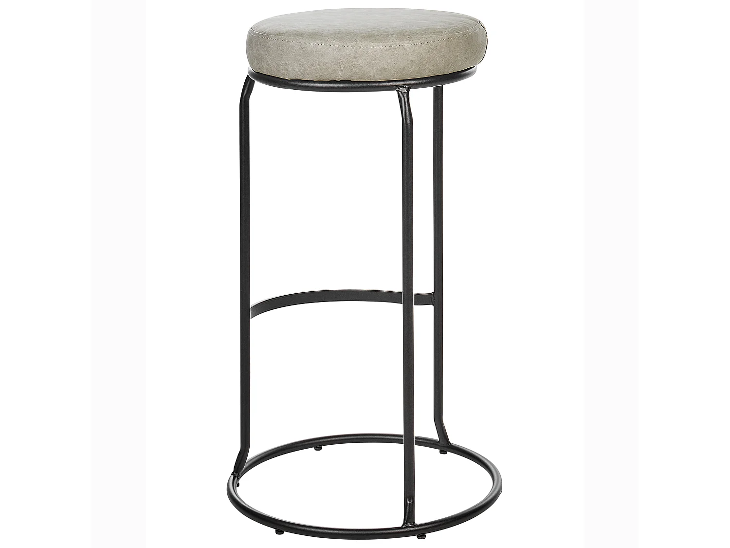 Lot de 2 tabourets de bar MILROY Cuir PU Gris clair