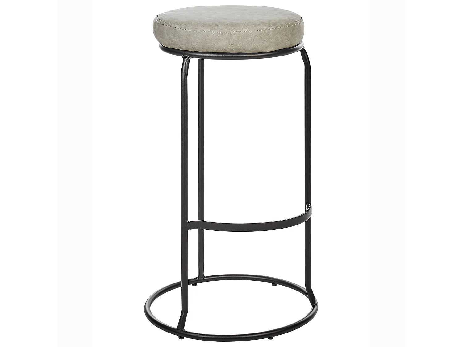 Lot de 2 tabourets de bar MILROY Cuir PU Gris clair