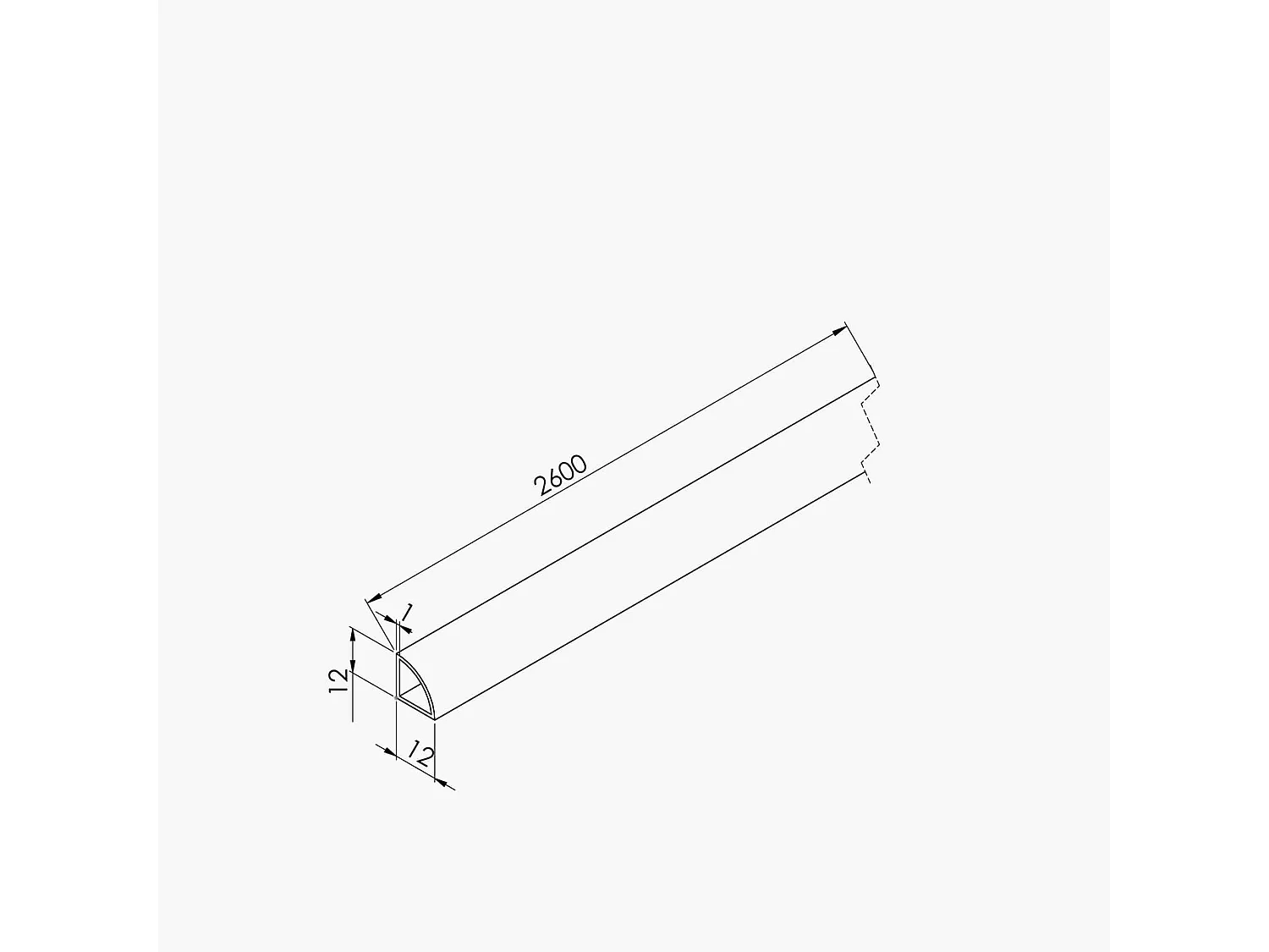 Quart de Rond PVC - Longueur 2.60 m - Blanc - À l'unité