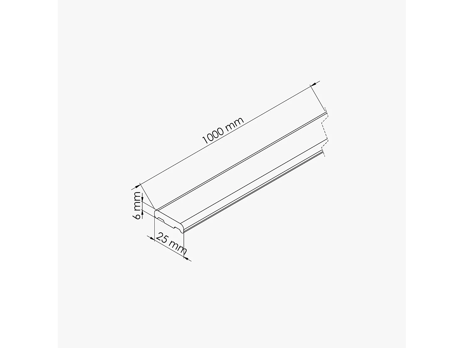 Champlat PVC Cellulaire 25 mm - Longueur 1 m - Blanc