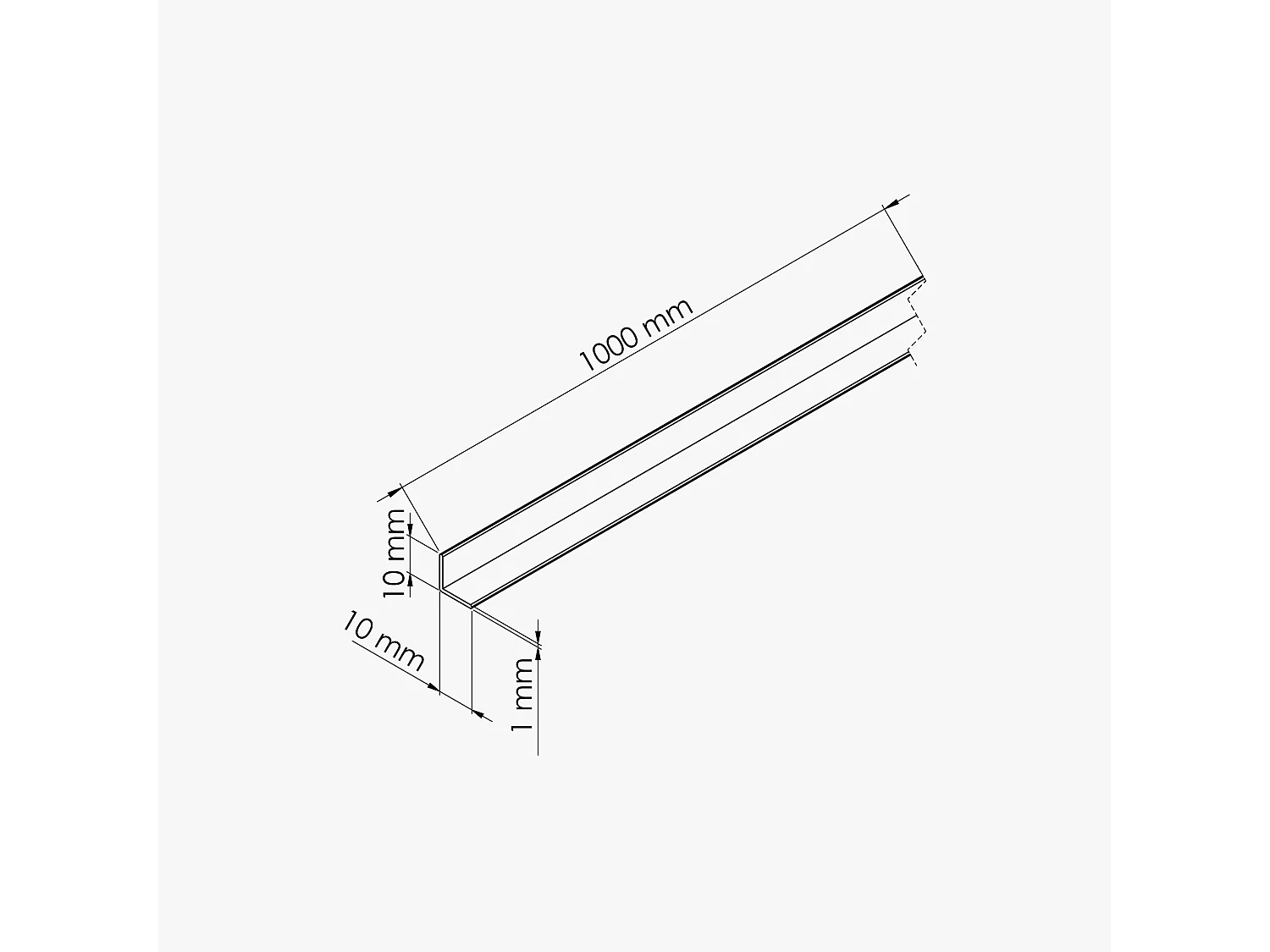 Cornière PVC - Longueur 1 m - Blanc - 1 x 1 cm