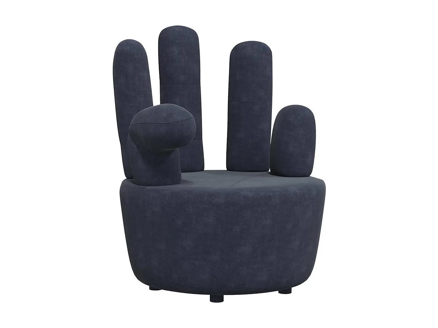 Chaise en forme de main noir velours