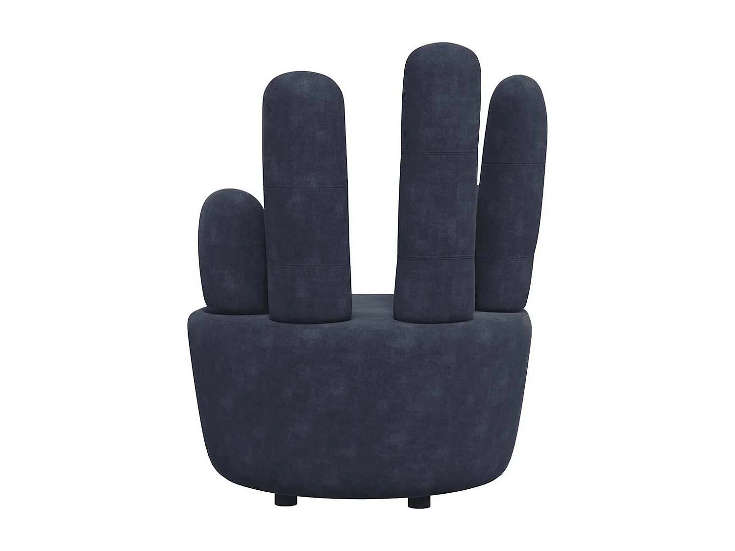 Chaise en forme de main noir velours