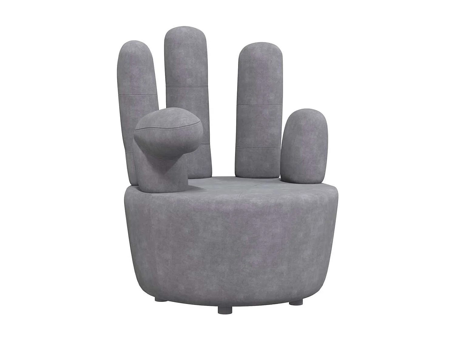 Chaise en forme de main gris velours