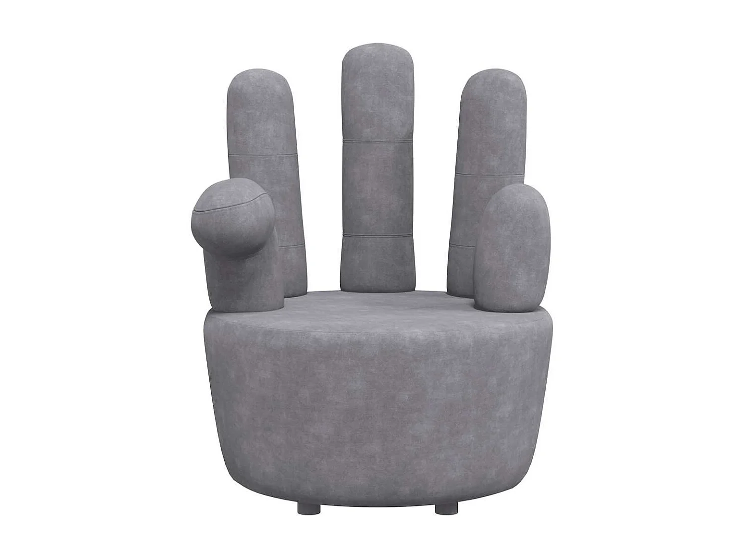 Chaise en forme de main gris velours