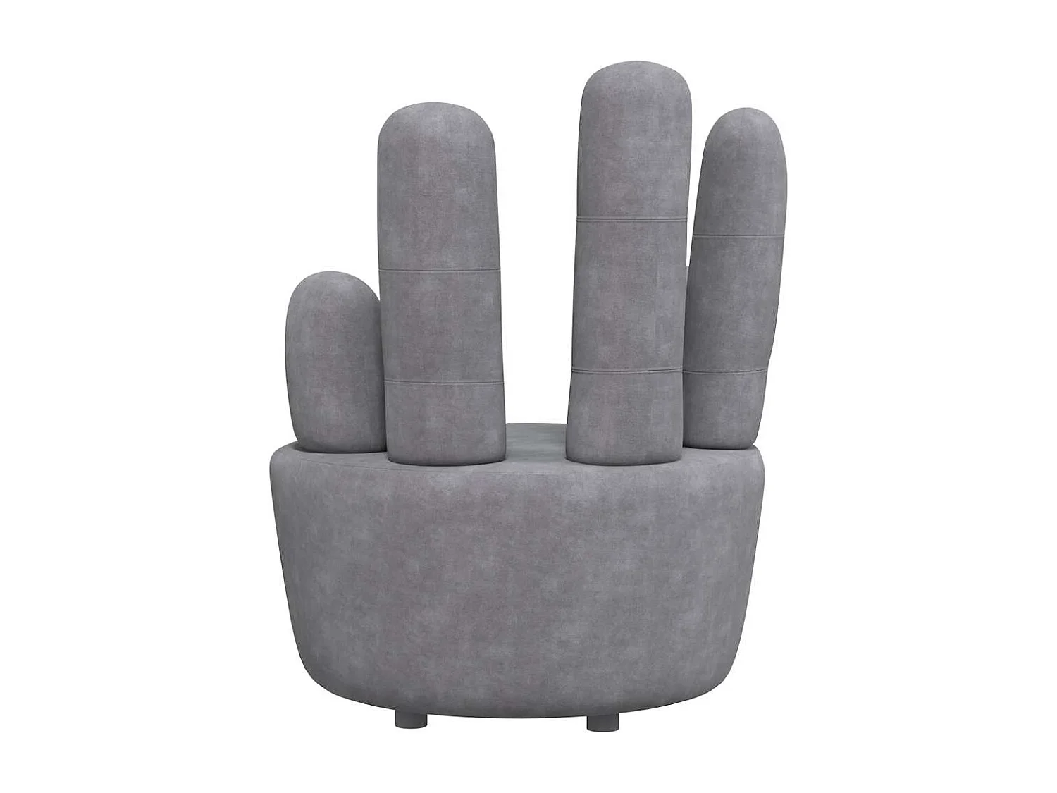 Chaise en forme de main gris velours