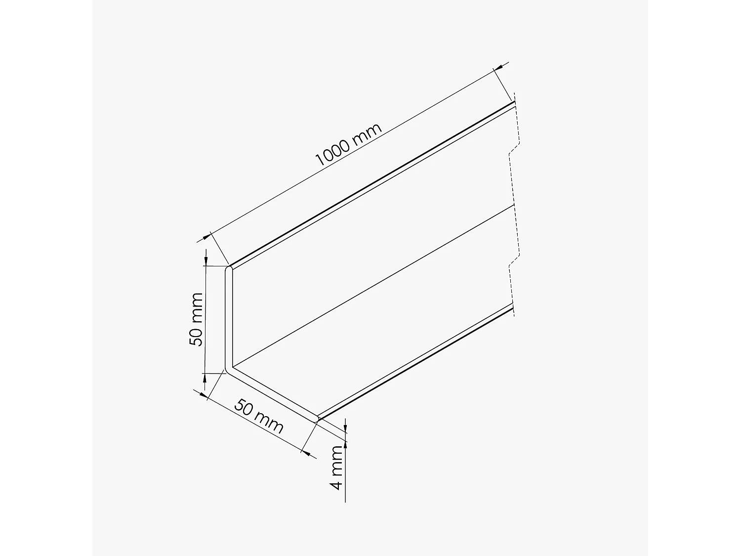Baguette d'Angle PVC Cellulaire 50 mm - Longueur 1 m - Blanc