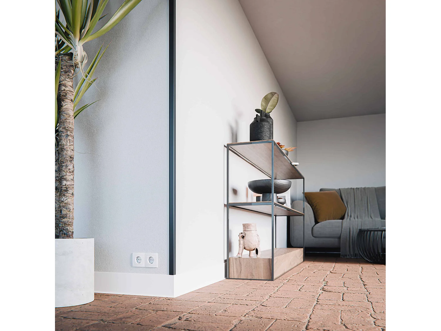 Baguette d'Angle PVC Cellulaire 25 mm - Longueur 1 m - Anthracite