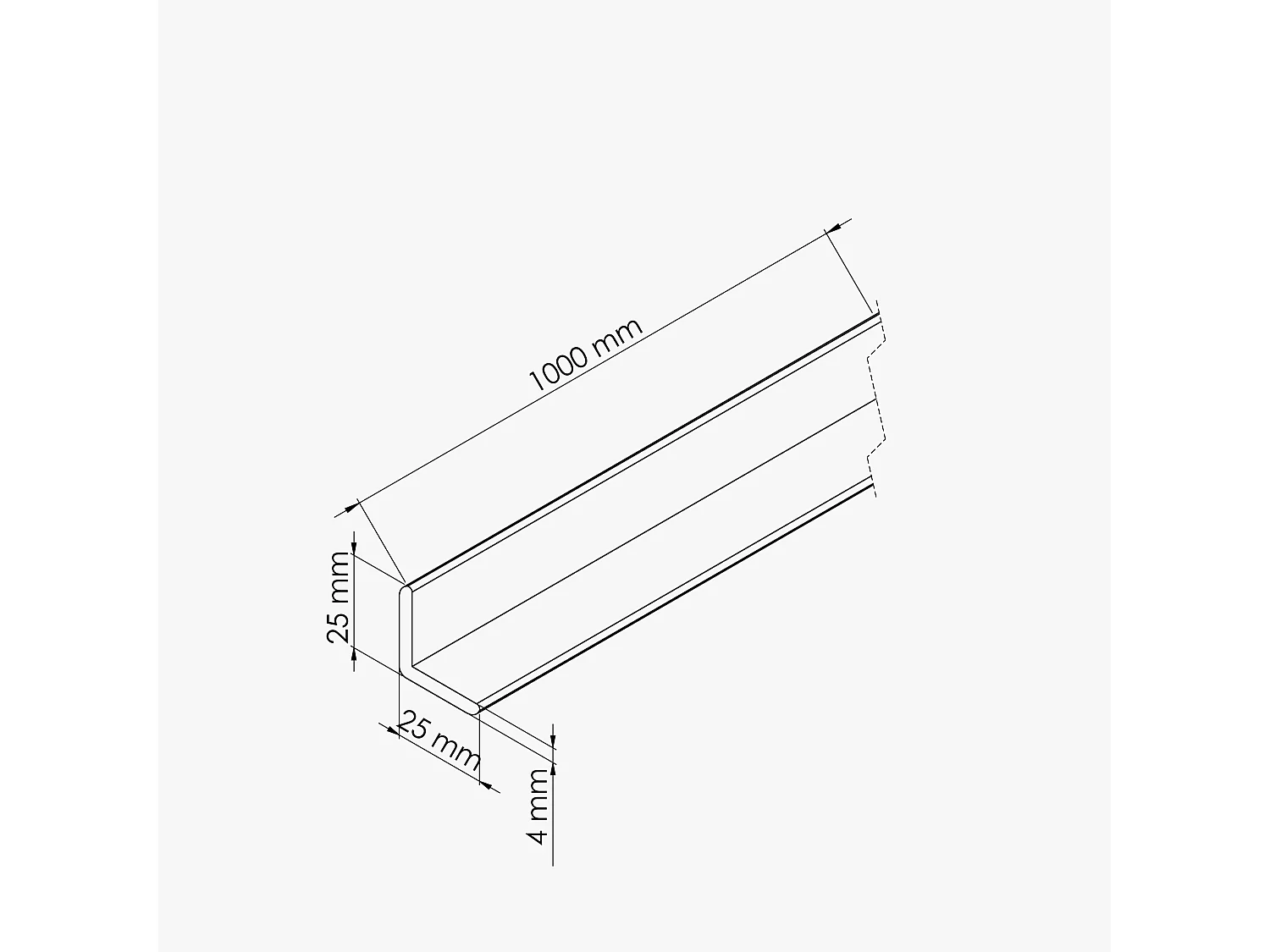 Baguette d'Angle PVC Cellulaire 25 mm - Longueur 1 m - Anthracite