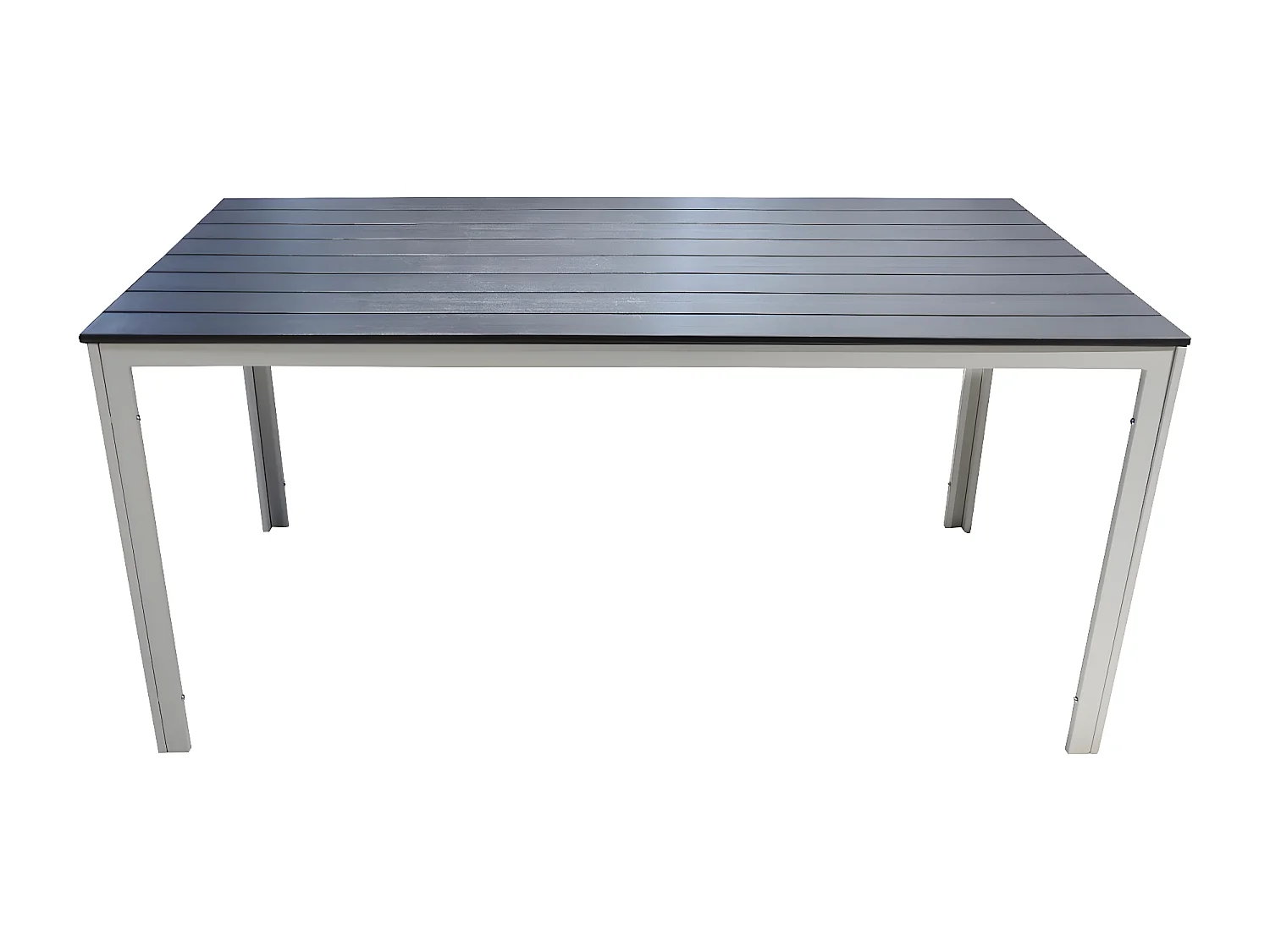 Table de jardin avec lattes en plastique "Majorque"  156 x 78 x 74 cm - Gris