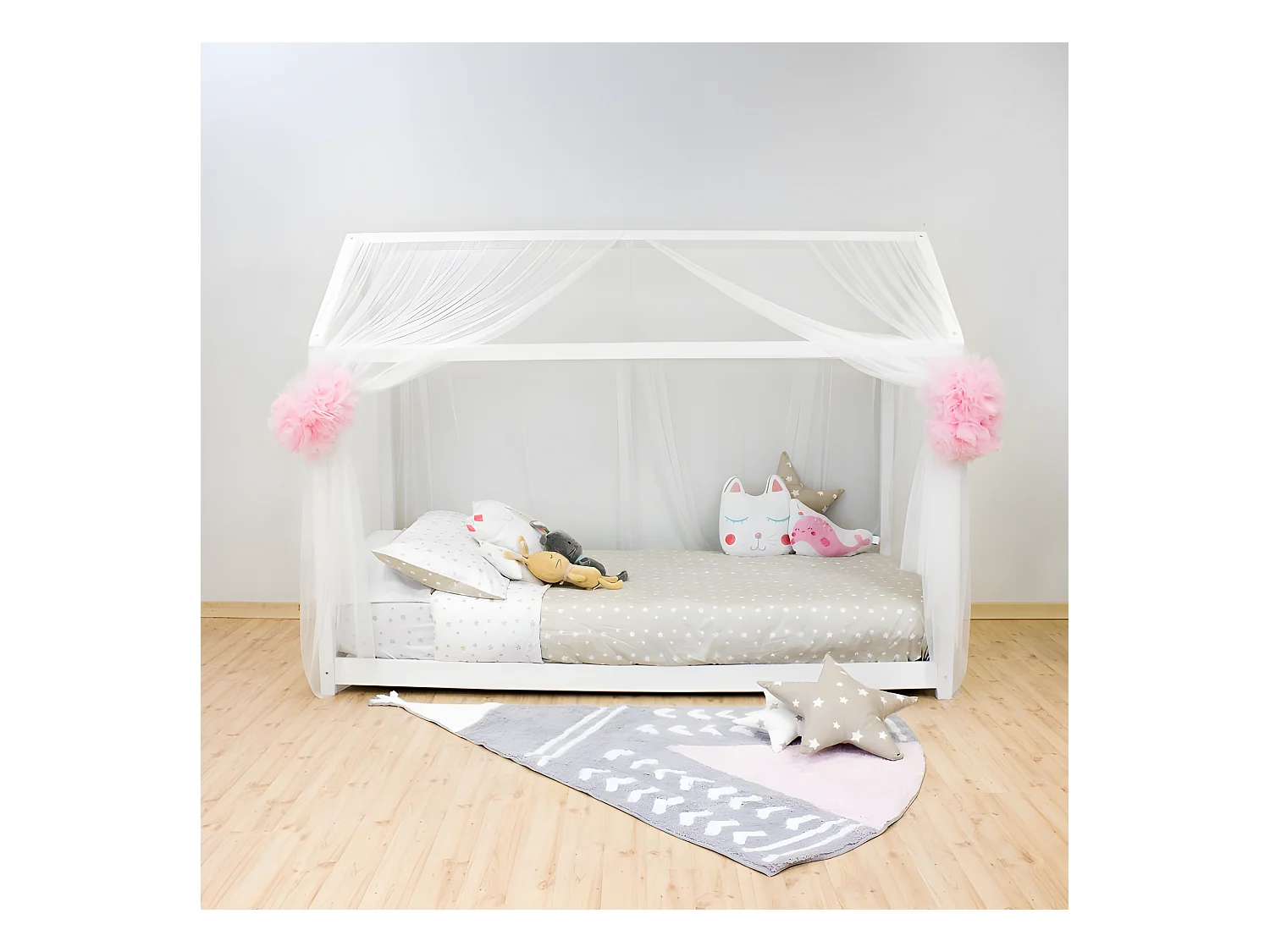 Ciel de lit pour Swayer et Montessori tulle blanc 200x167cm