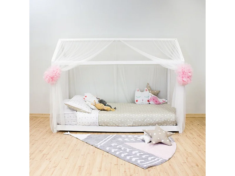 Ciel de lit pour Swayer et Montessori tulle blanc 200x167cm