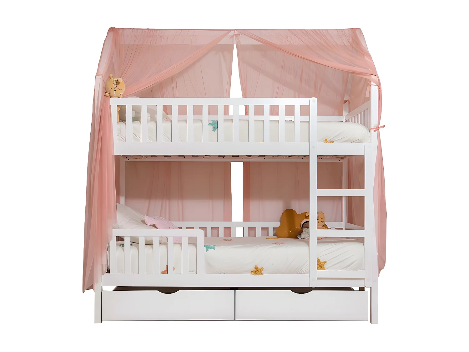 Betthimmel für Etagenbett Sawyer Tüll altrosa 201x201x97cm