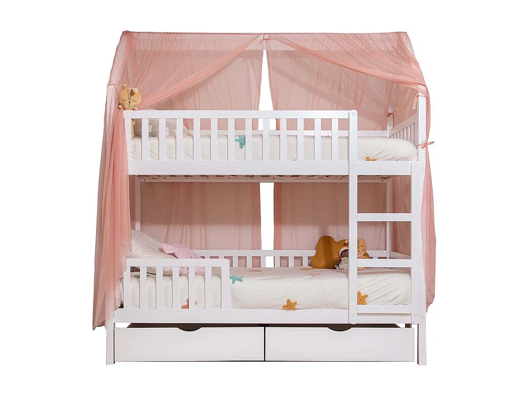 Betthimmel für Etagenbett Sawyer Tüll altrosa 201x201x97cm