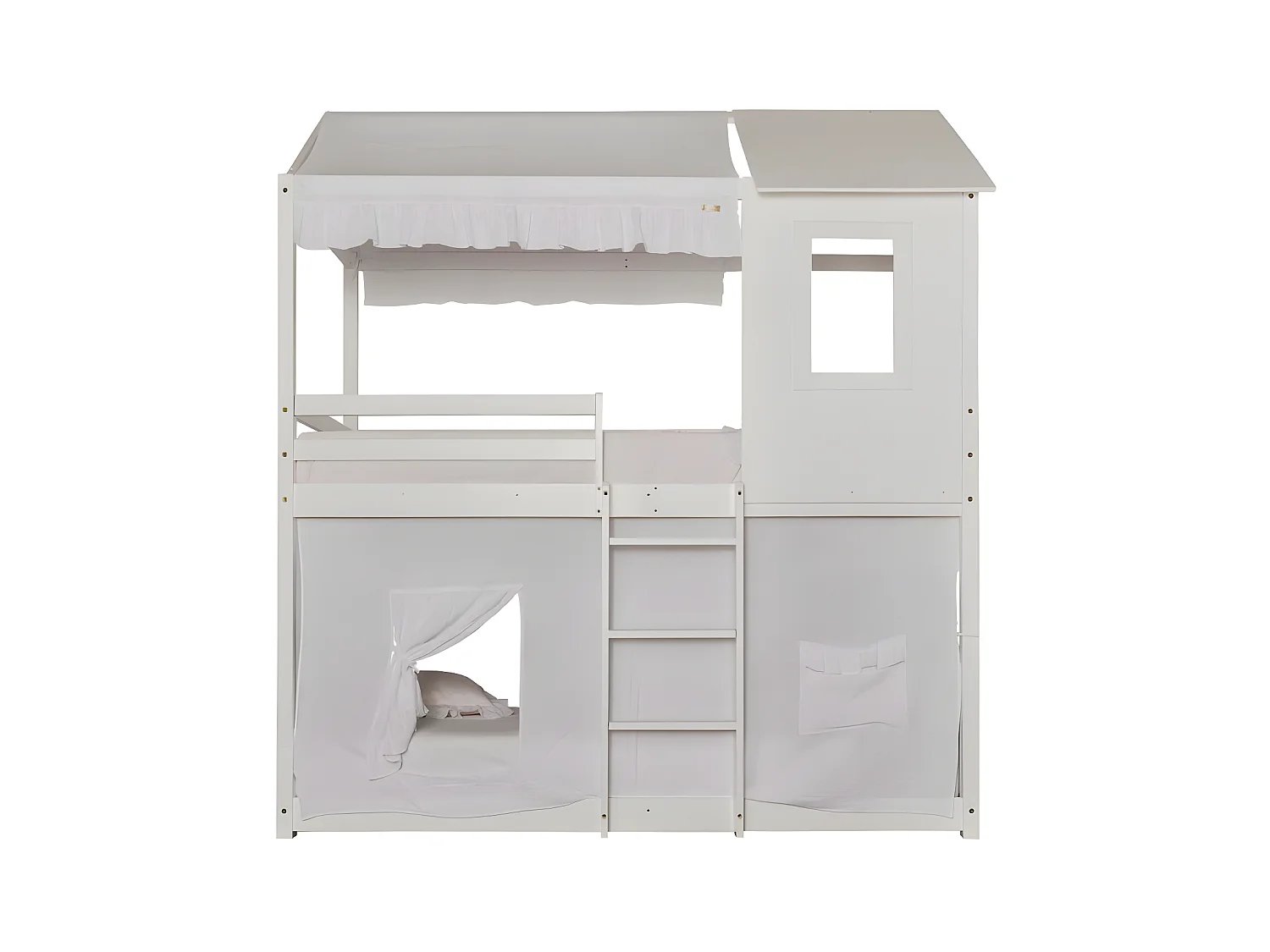 Betthimmel für Etagenbett Montessori Baumwolle weiß 90x196cm