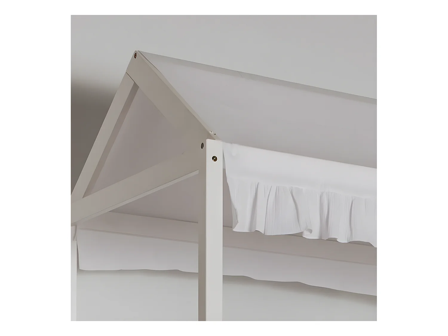 Betthimmel für Etagenbett Montessori Baumwolle weiß 90x196cm