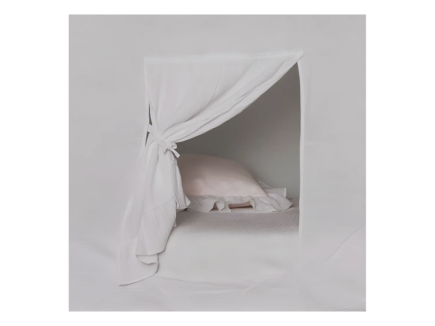 Betthimmel für Etagenbett Montessori Baumwolle weiß 90x196cm