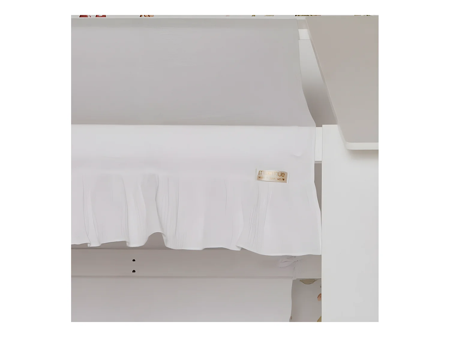 Betthimmel für Etagenbett Montessori Baumwolle weiß 90x196cm