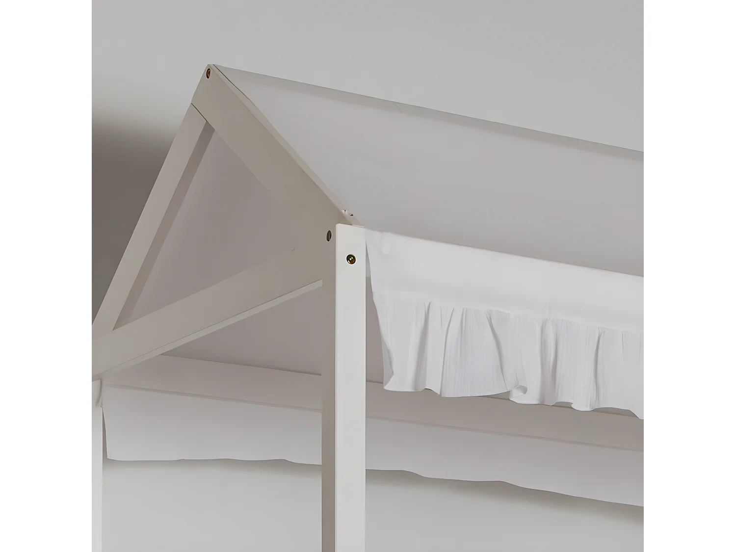 Tetto per il letto a castello Montessori cotone bianco 90x196cm