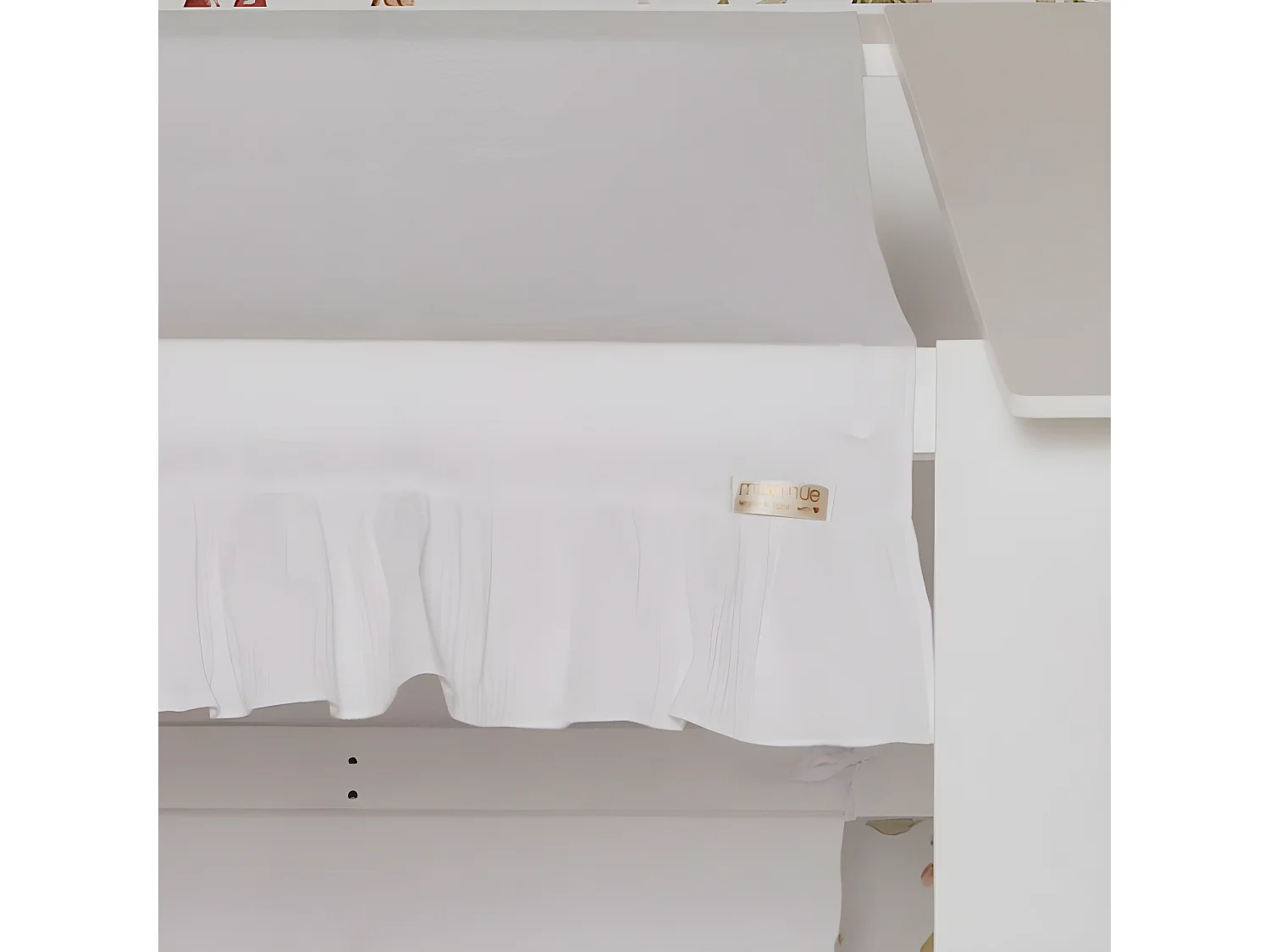 Tetto per il letto a castello Montessori cotone bianco 90x196cm