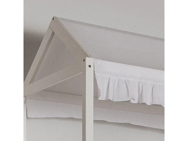 Tetto per il letto a castello Montessori cotone bianco 90x196cm