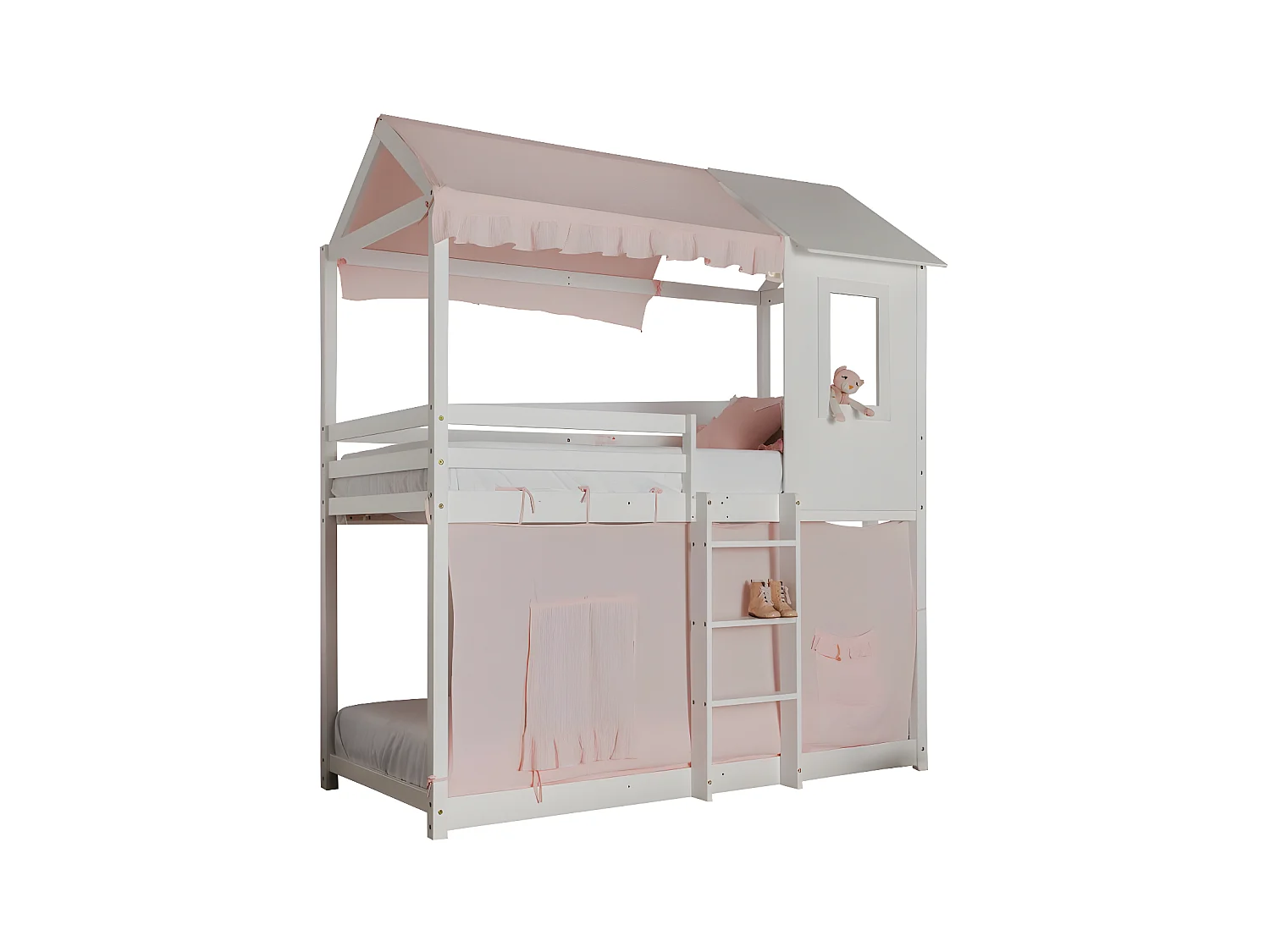 Techo para litera Montessori algodón rosa 90x196cm