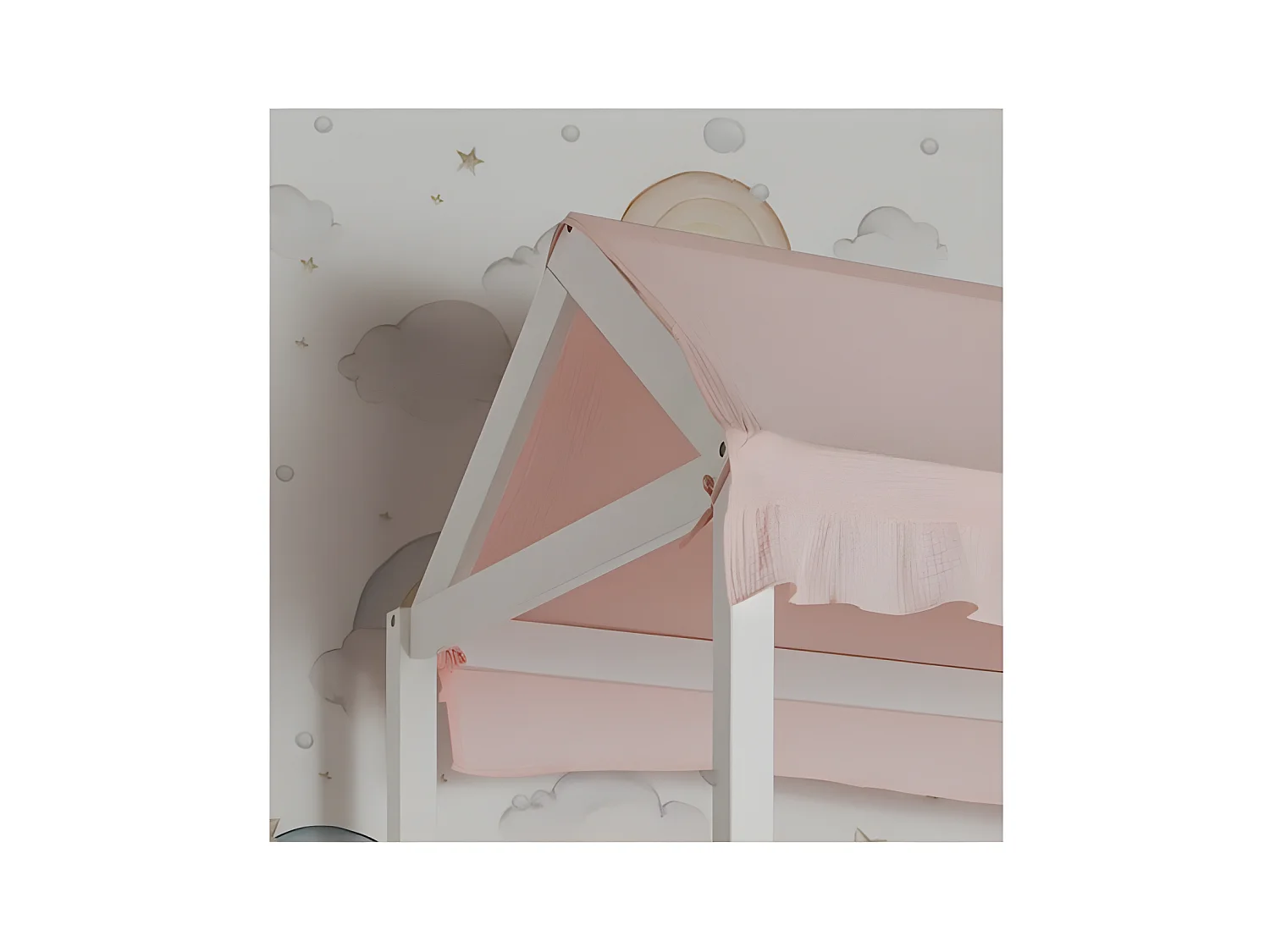 Techo para litera Montessori algodón rosa 90x196cm