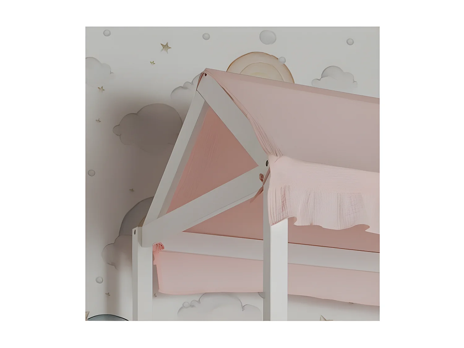 Cobertura de beliche Montessori em algodão rosa 90x196cm