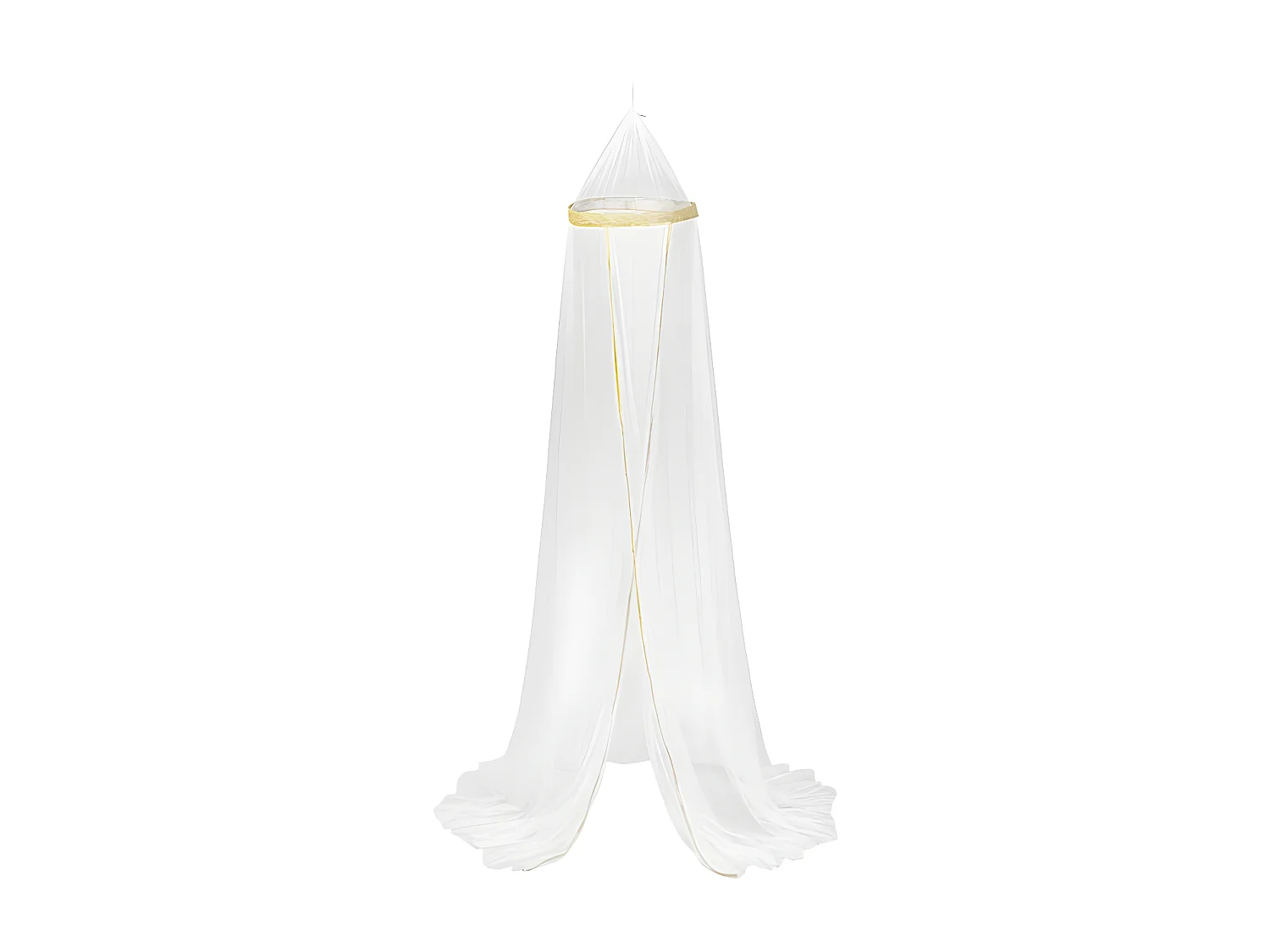 Ciel de lit en tulle polyester blanc 230x40x0.5 cm