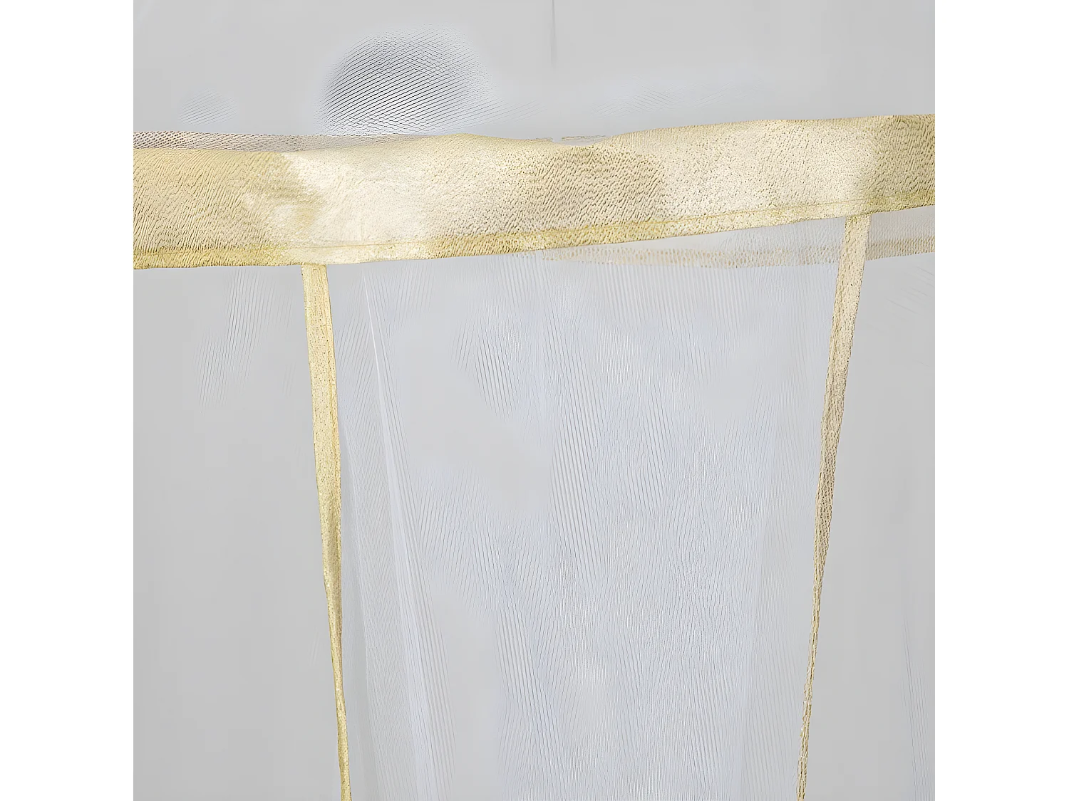 Ciel de lit en tulle polyester blanc 230x40x0.5 cm