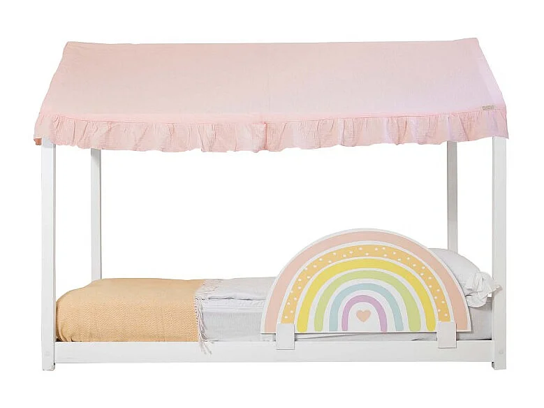 Hemel voor Montessori-bed katoen roze 40x200,5x100cm
