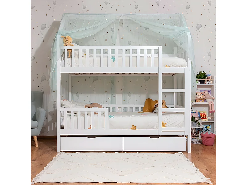 Tetto per il letto a castello Sawyer Tulle verde 201x201x97cm