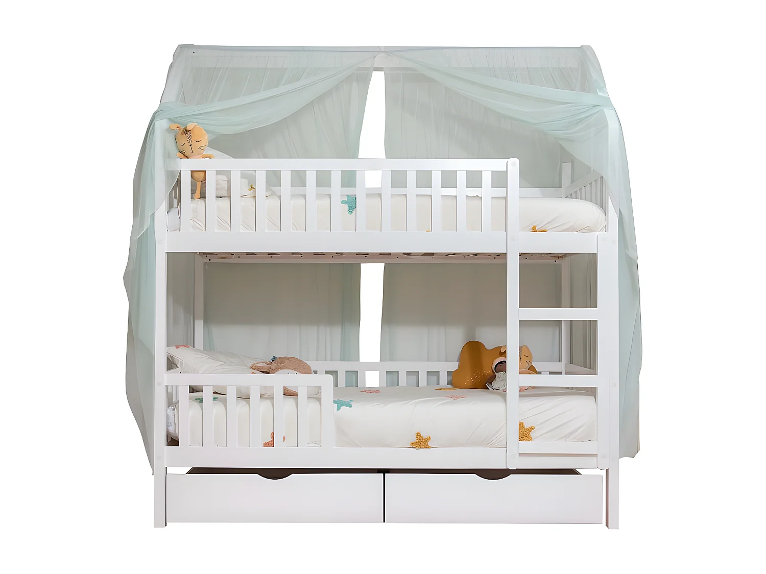 Betthimmel für Etagenbett Sawyer Tüll grün 201x201x97cm