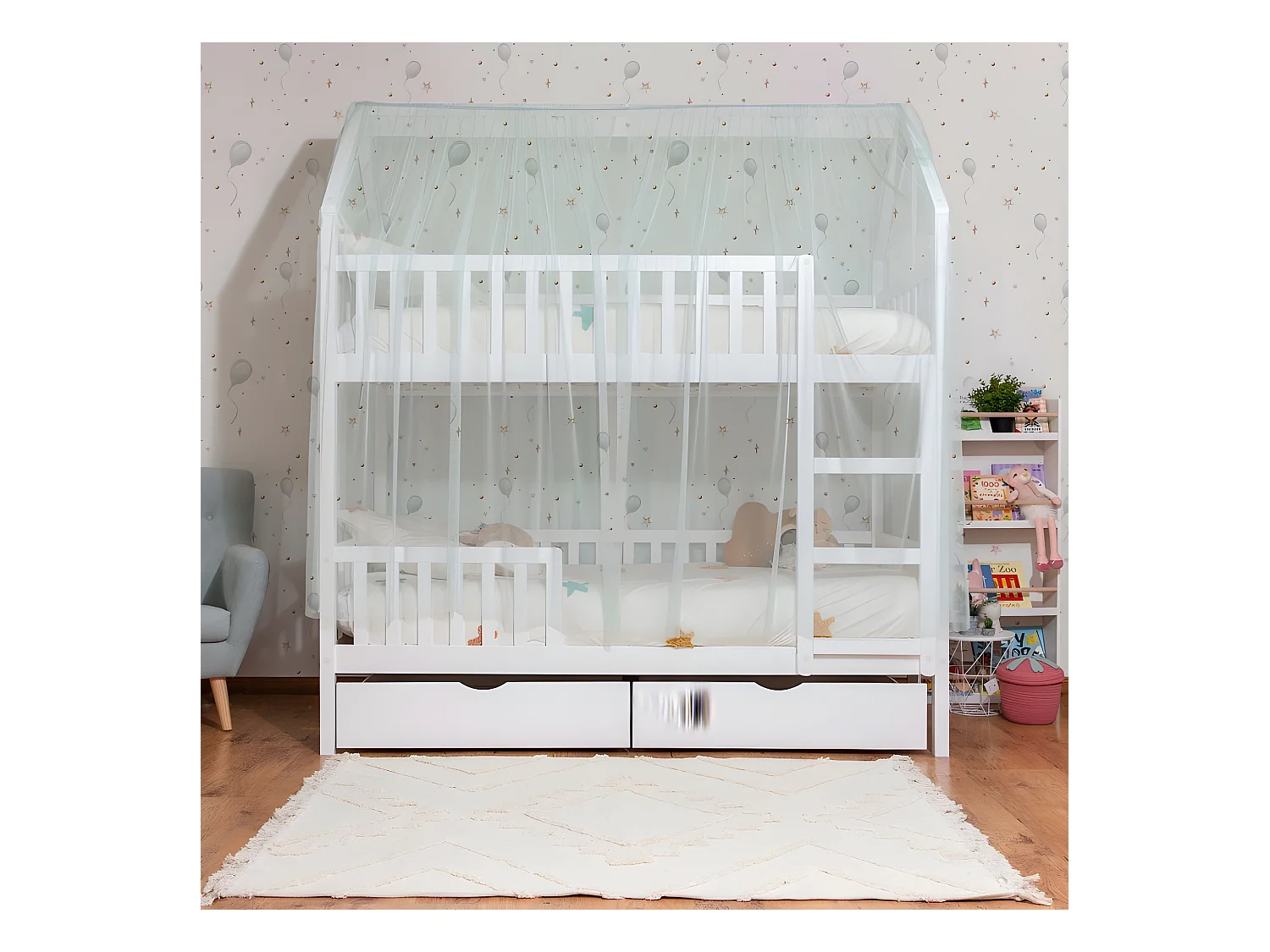 Techo para Litera Sawyer Tul verde 201x201x97cm