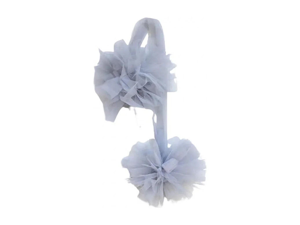 Pompons de tulle gris 20x20x120cm