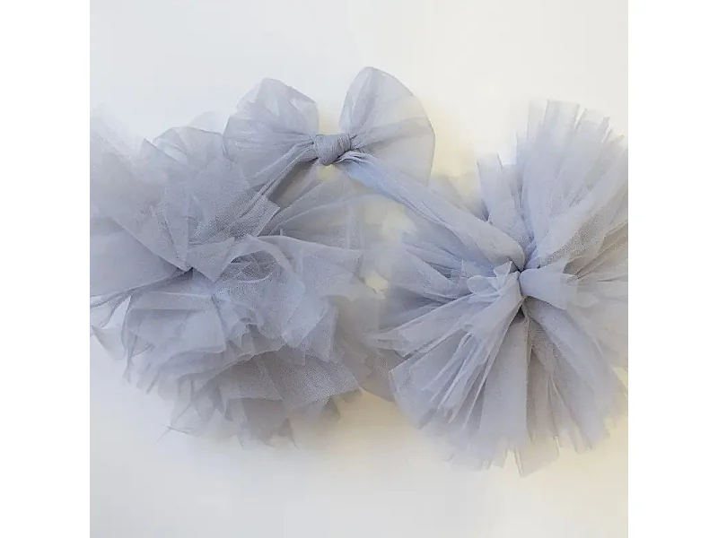 Pompons de tulle gris 20x20x120cm