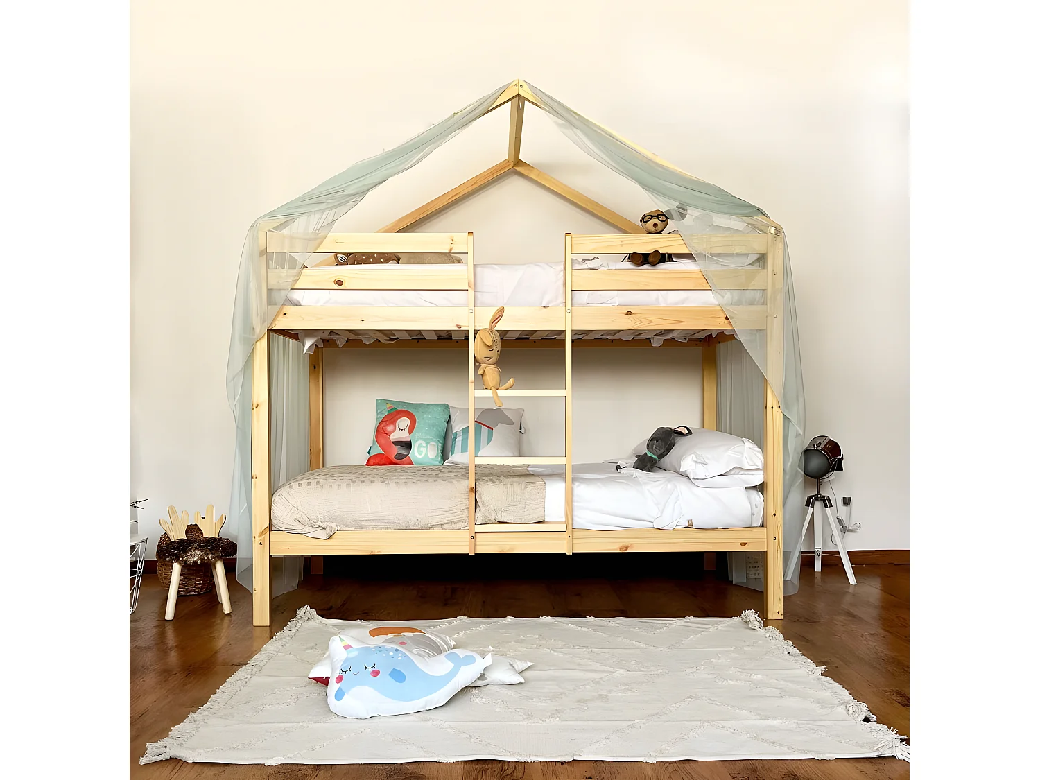 Techo para litera Happy Tul verde 208x202x98cm