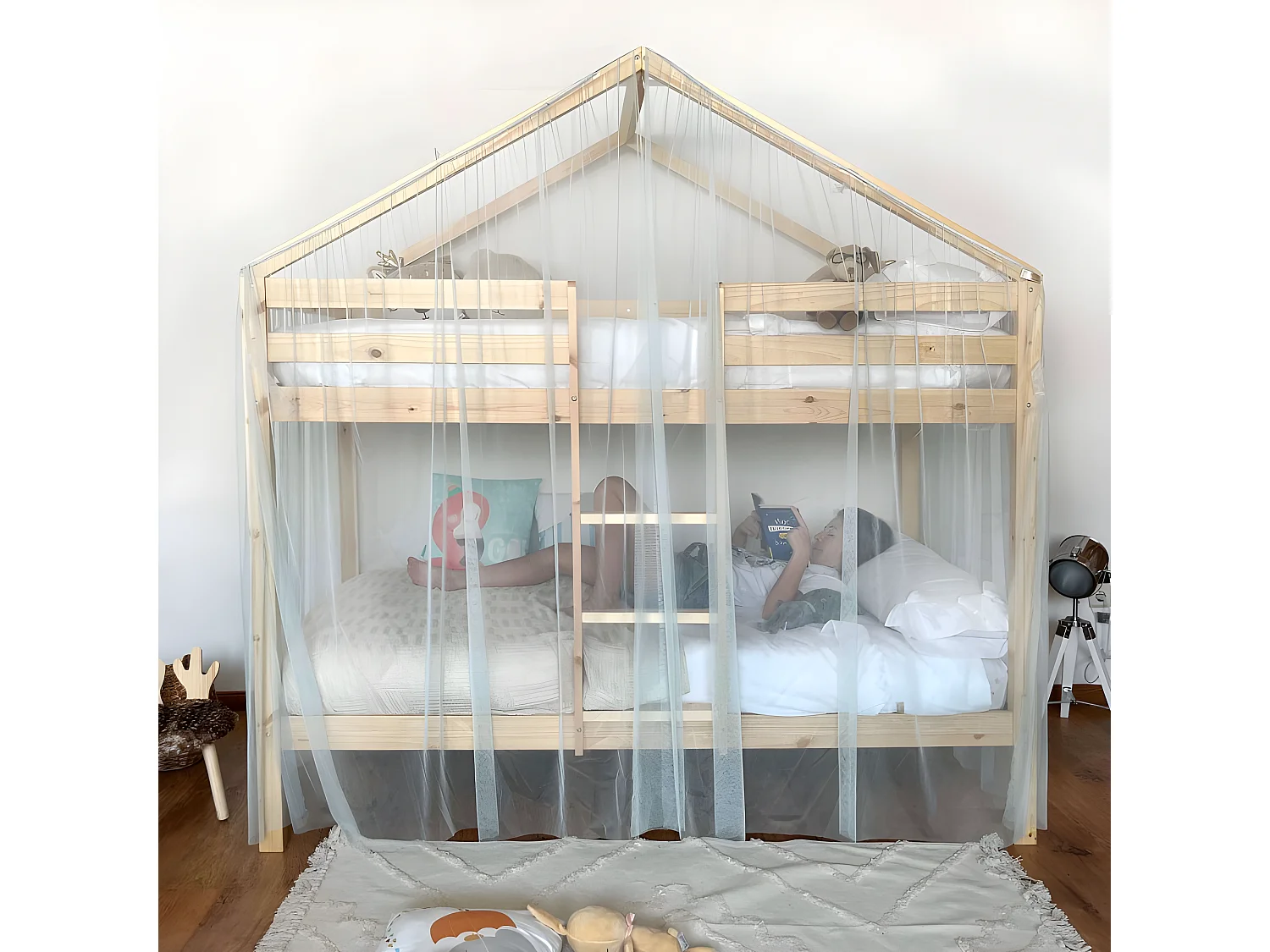 Techo para litera Happy Tul verde 208x202x98cm