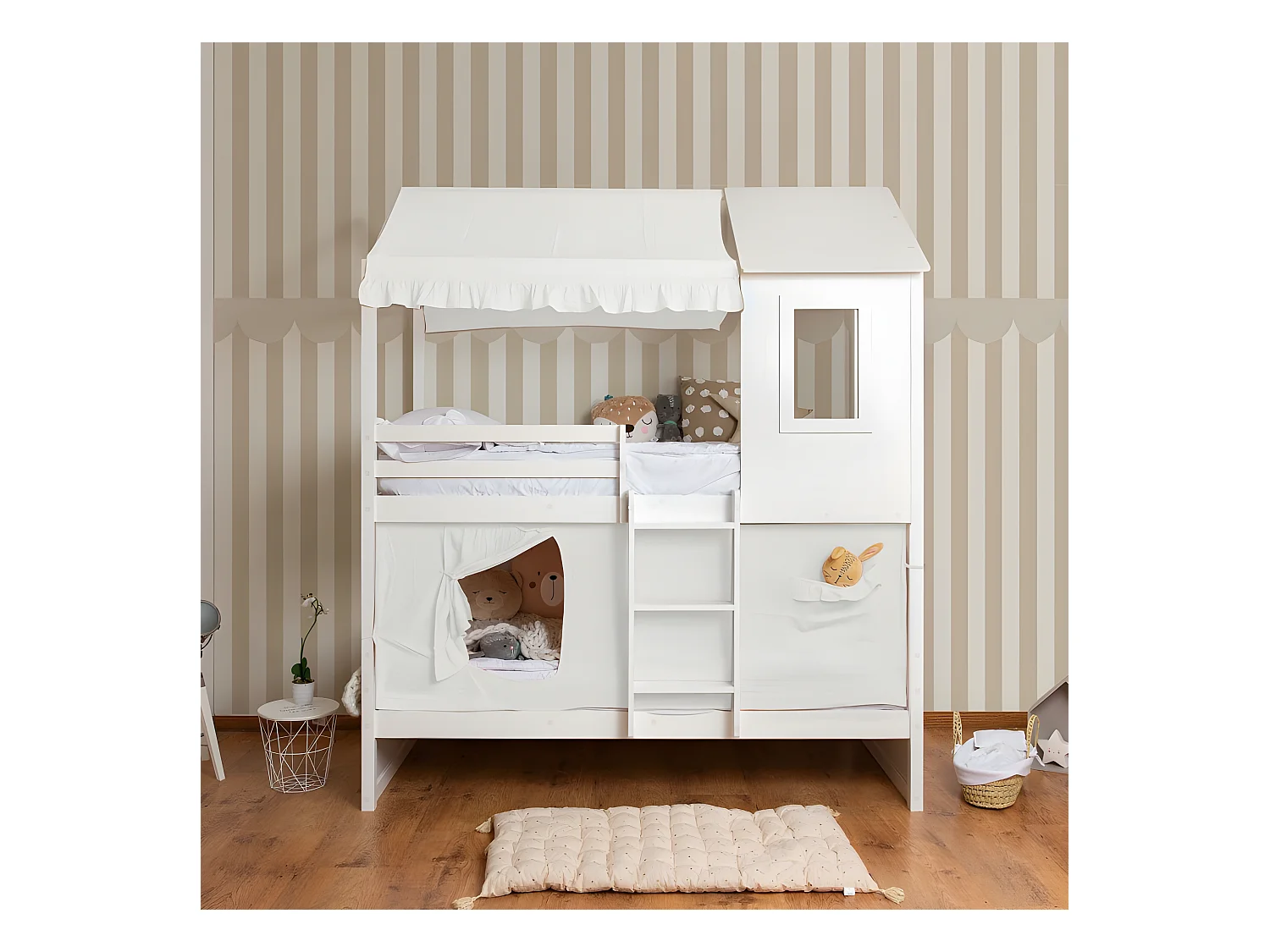 Ciel de lit superposé Casita coton blanc 70x198/154x133cm