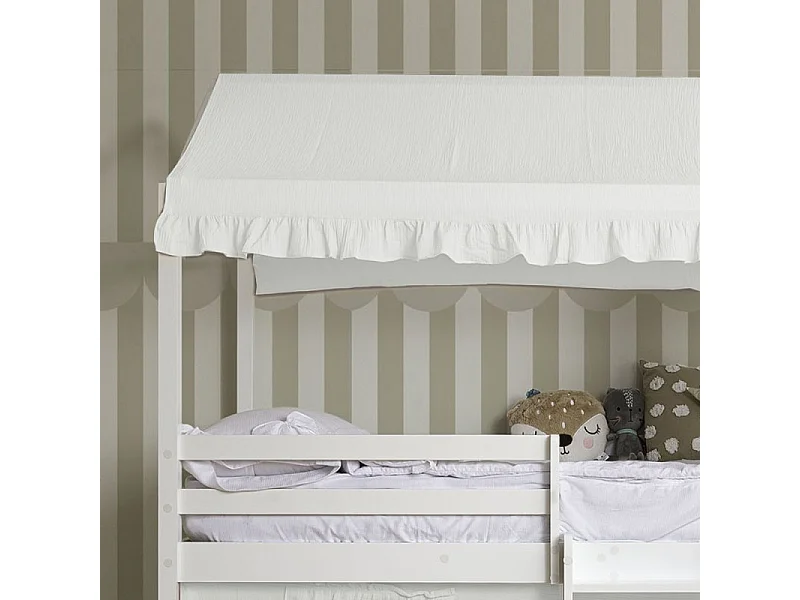 Ciel de lit superposé Casita coton blanc 70x198/154x133cm