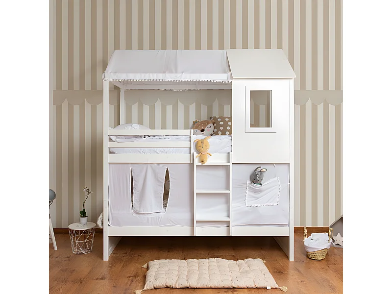Tetto per il letto a castello Casita cotone bianco 70x198/154x133cm