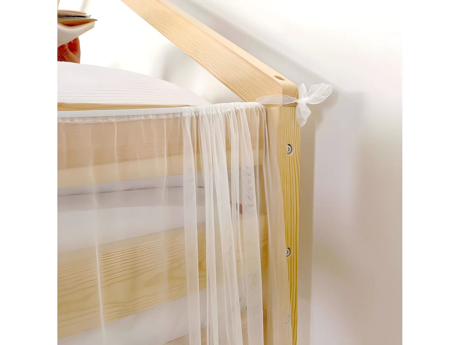 Betthimmel für Etagenbett Happy Tüll weiß 208x202x98cm