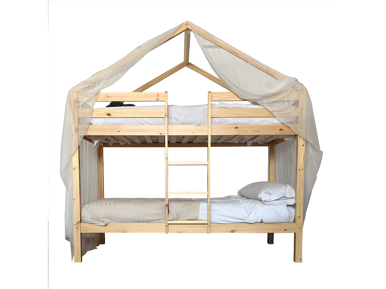 Betthimmel für Etagenbett Happy Tüll weiß 208x202x98cm