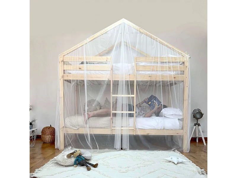 Hemel voor Happy stapelbed tule wit 208x202x98cm