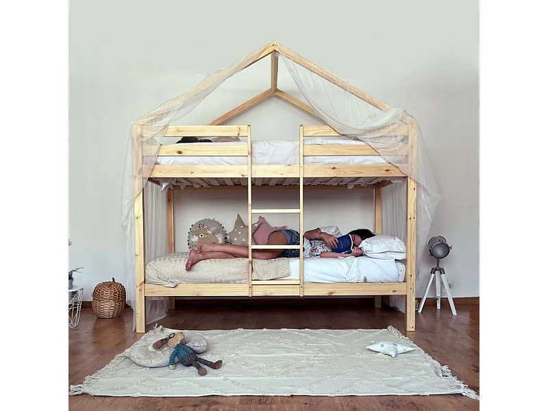 Hemel voor Happy stapelbed tule wit 208x202x98cm