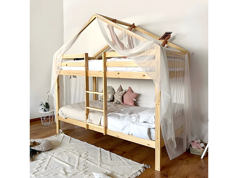 Tetto per il letto a castello Happy tulle bianco 208x202x98cm