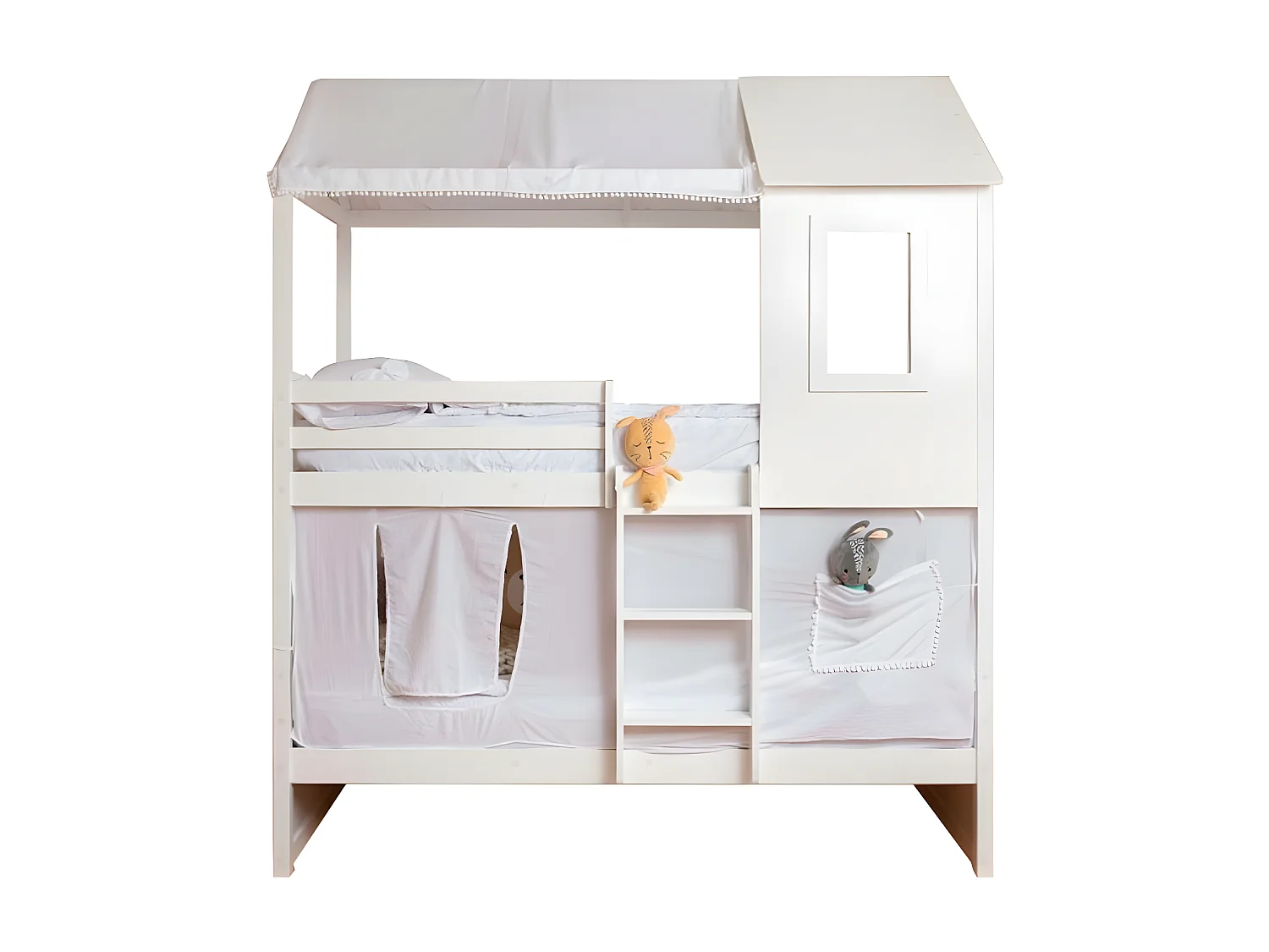 Betthimmel für Etagenbett Casita 105 Baumwolle weiß 70x189/164x133cm