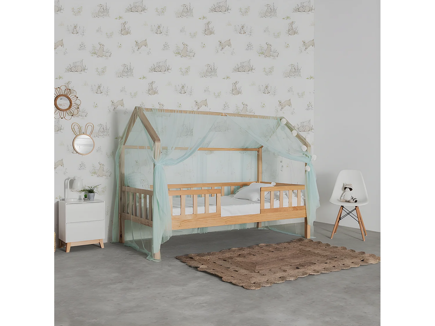 Dosel para Swayer y Montessori tul verde 200x167cm