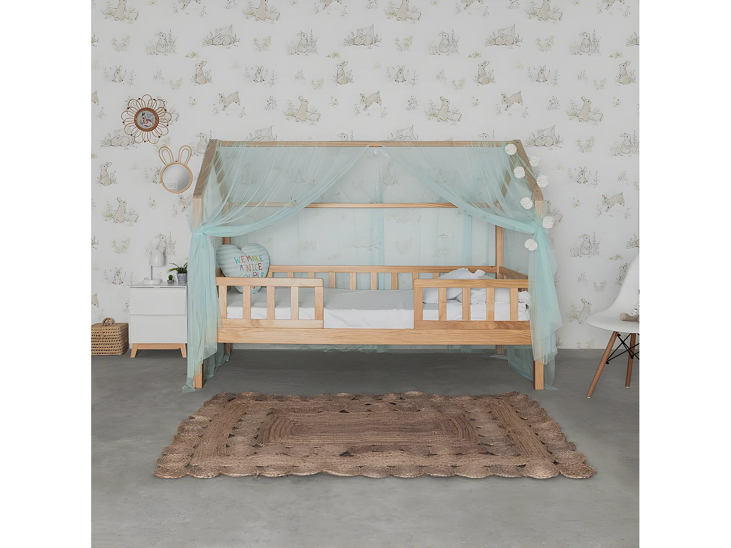 Baldacchino per Swayer e Montessori Tulle verde 200x167cm