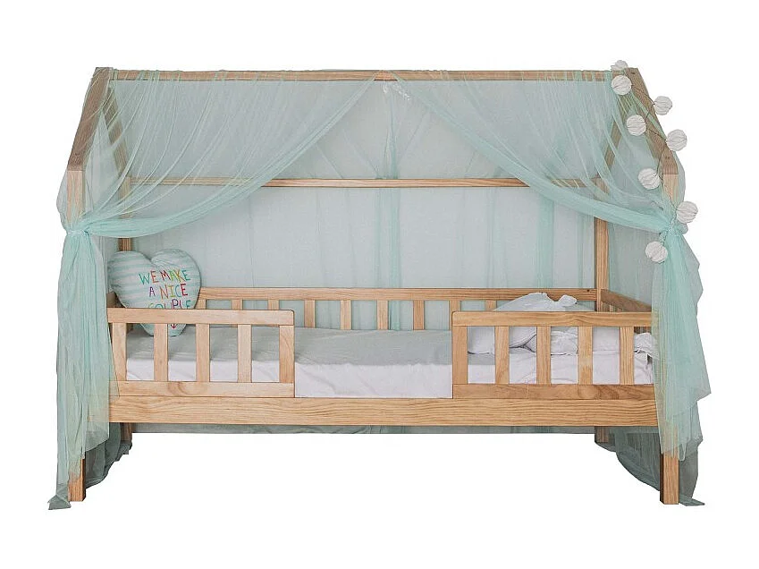 Ciel de lit pour Swayer et Montessori tulle vert 200x167cm